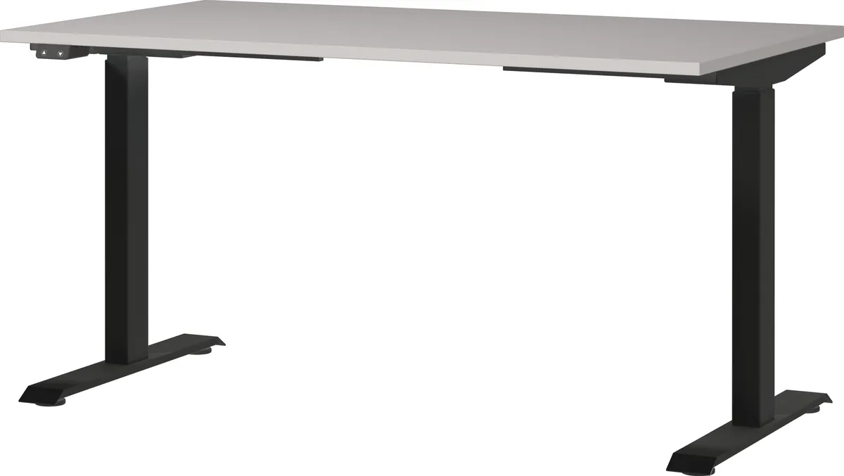 Schreibtisch GELI - höhenverstellbar, LB ca. 140x80 cm, Kaschmir, Schwarz