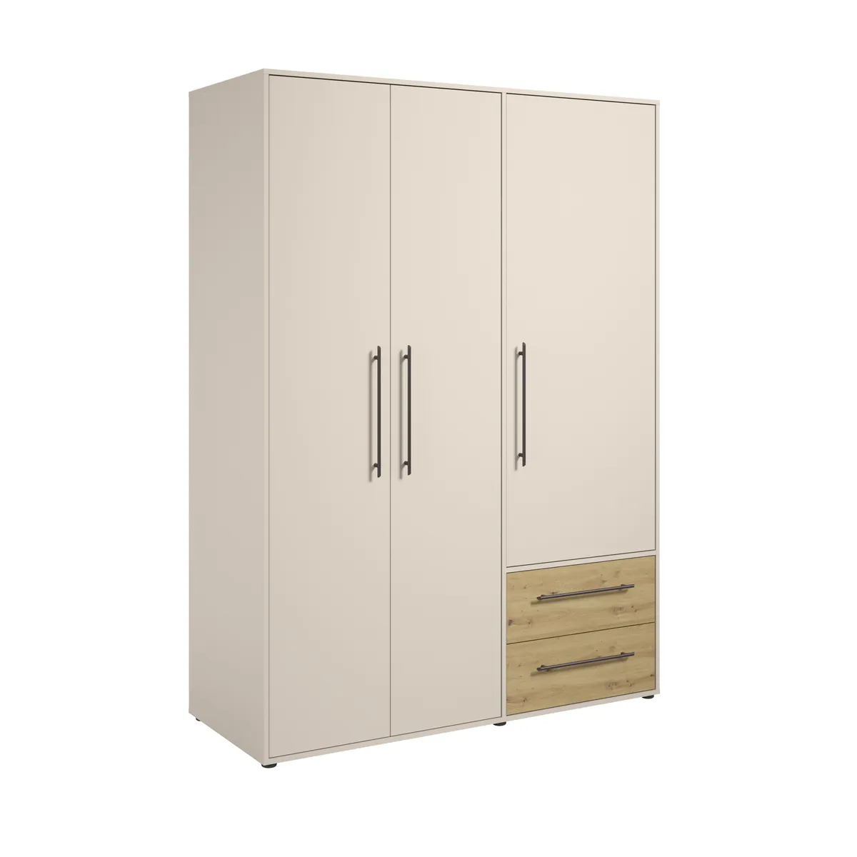  Drehtürenschrank FATHIE- B ca. 144 cm, Sand, Eiche Dekor