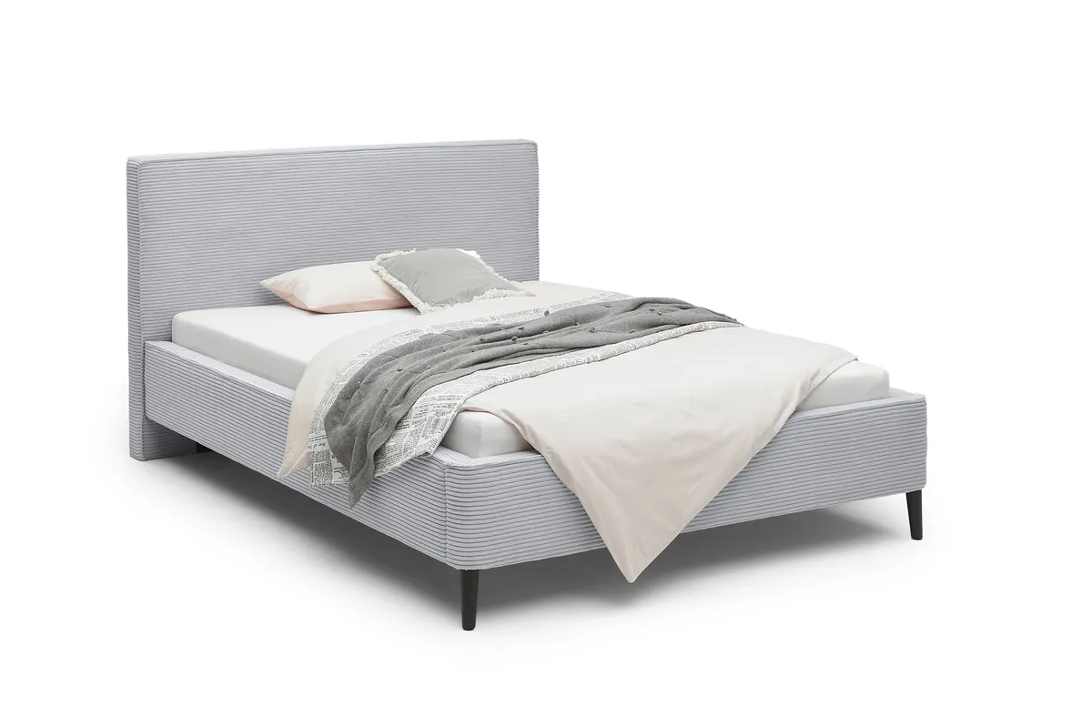 Polsterbett- Liegefläche ca. 140x200 cm, Stoff, Hellgrau, Inkl. Matratze