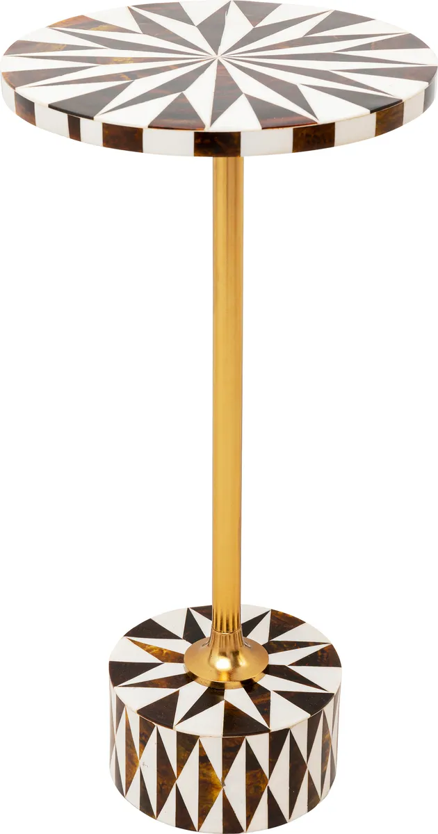 Beistelltisch- DH ca. 25x50 cm, Braun, Weiß, Stahl, Weiß