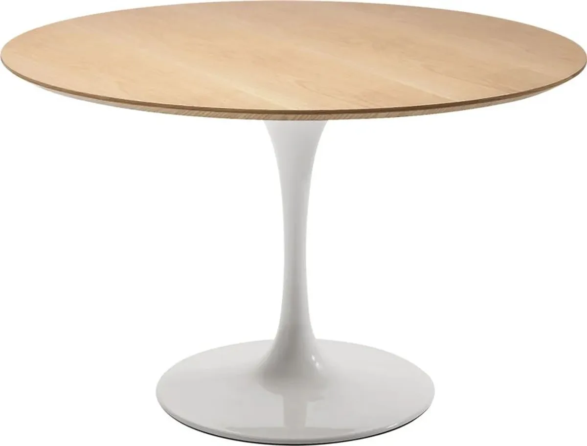 Tisch- DH ca. 120x76 cm, Eiche Dekor, Stahl, Weiß, Lackiert