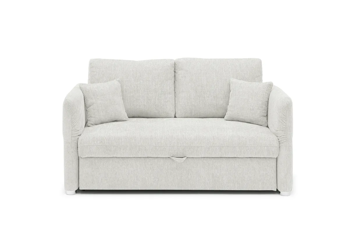 Sofa JORDEN - 2-Sitzer inkl. Schlaffunktion, verstellbaren Armlehnen, Stoff, Beige