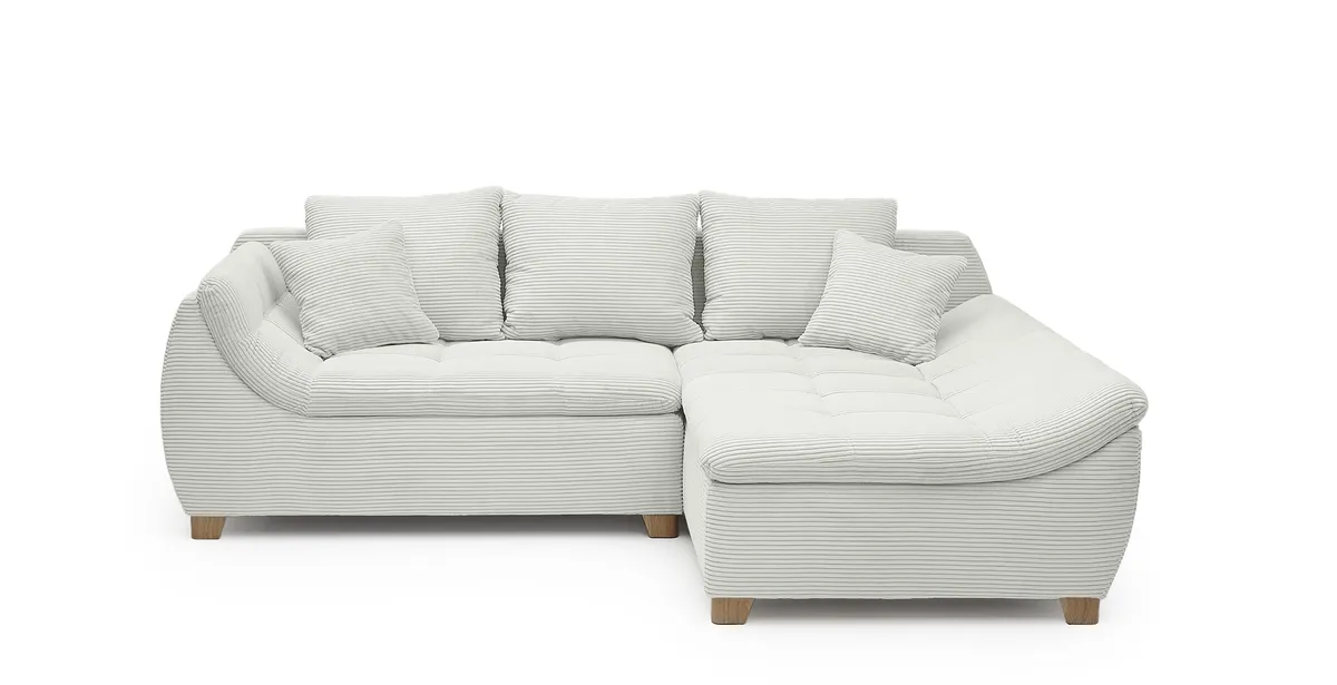 Ecksofa JAMILA - 2-Sitzer, Ecke rechts, Stoff, Beige