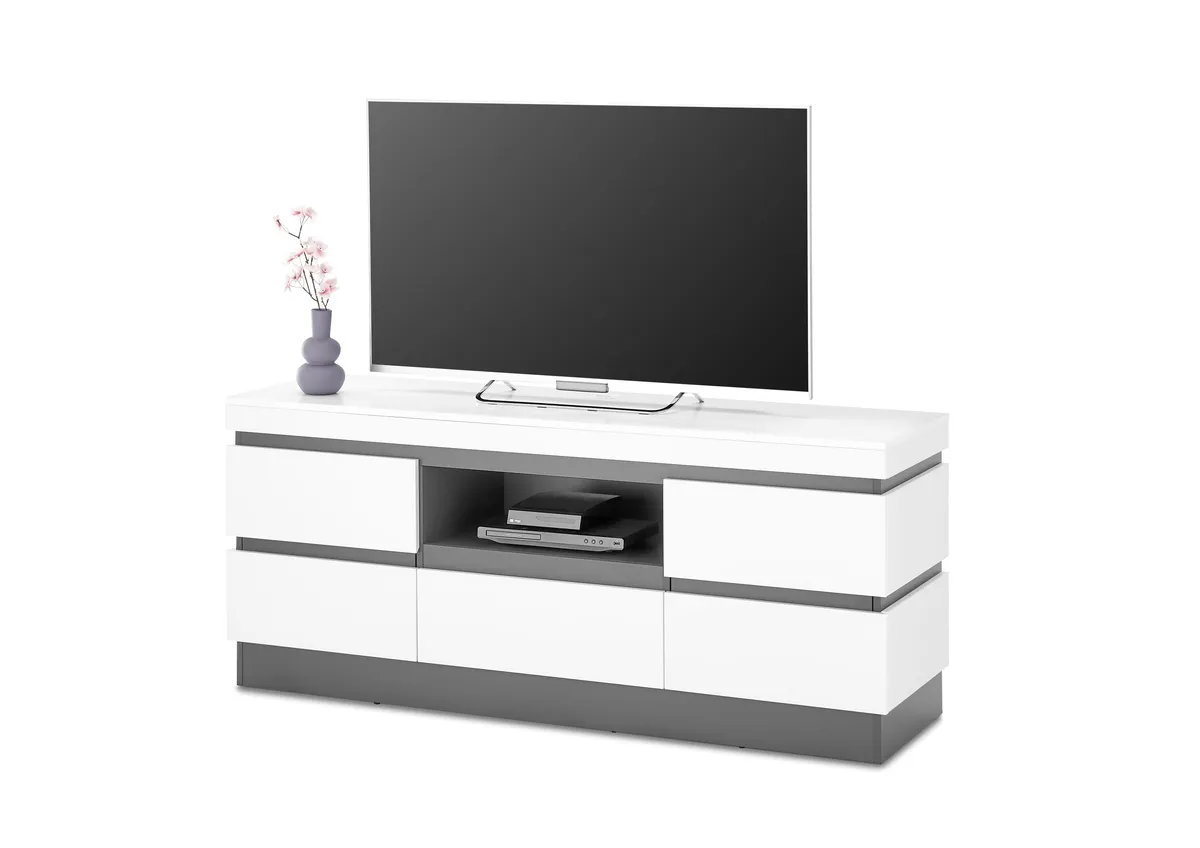 Lowboard - Alpinweiß, Anthrazit