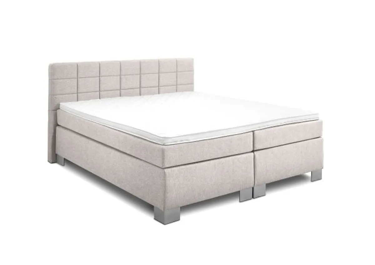 Boxspringbett HAIKOS- Liegefläche ca. 180x200 cm, Stoff, Beige, TFK H2/TFK H2