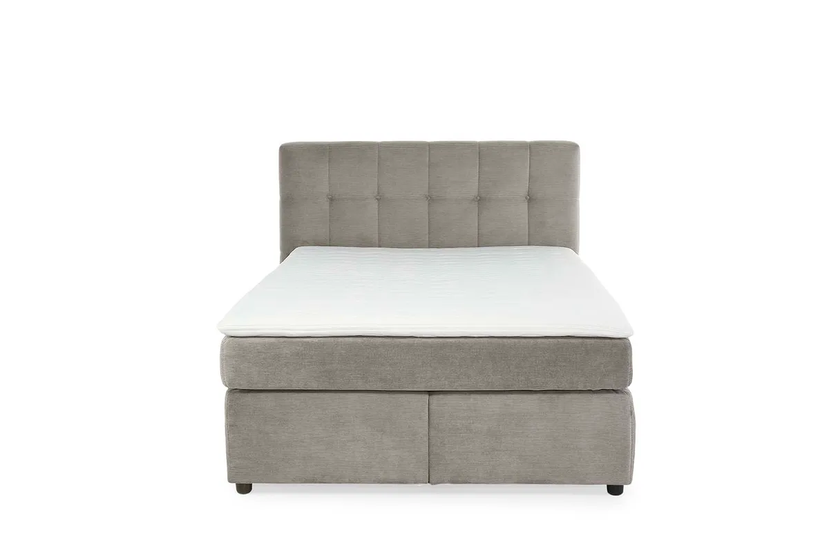 Boxspringbett JANAH- Liegefläche ca. 140x200 cm, Stoff, Beige