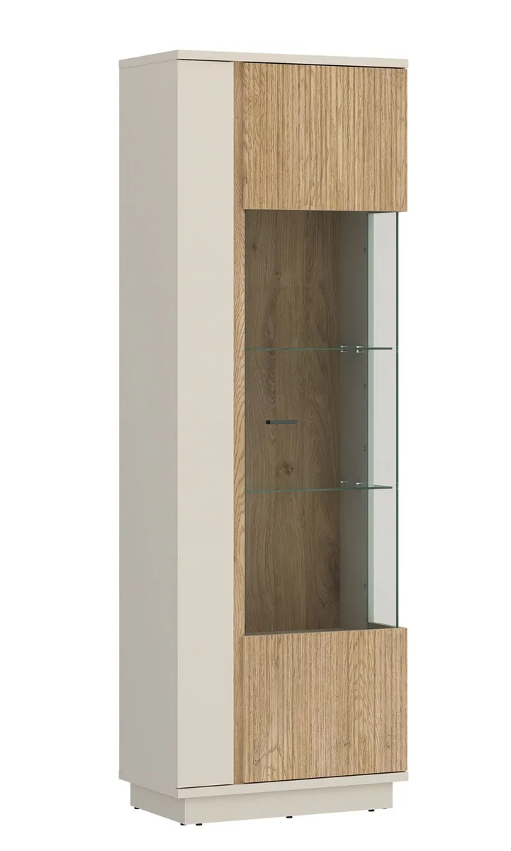 Vitrine - B ca. 62 cm, Kaschmir, Cremona Eiche Nachbildung