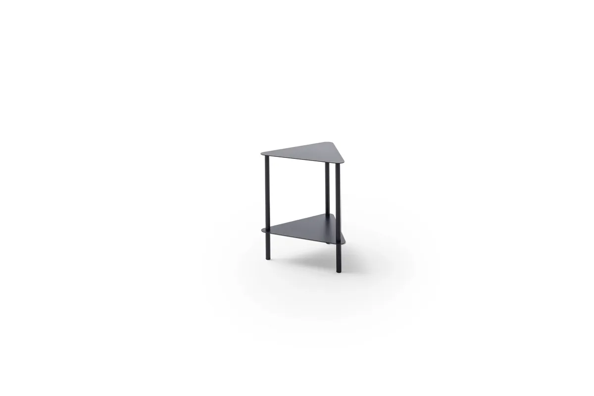 Beistelltisch Dagny - BHT ca. 40x48x40 cm, Dreieckig, Metall, Schwarz