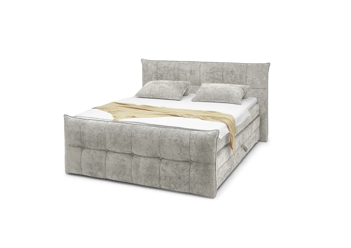 Boxspringbett- Liegefläche ca. 180x200 cm, Stoff, Beige