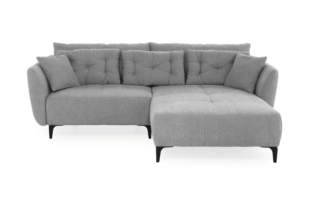 Ecksofa JANEK - 2,5-Sitzer, Ecke rechts, Stoff, Grau