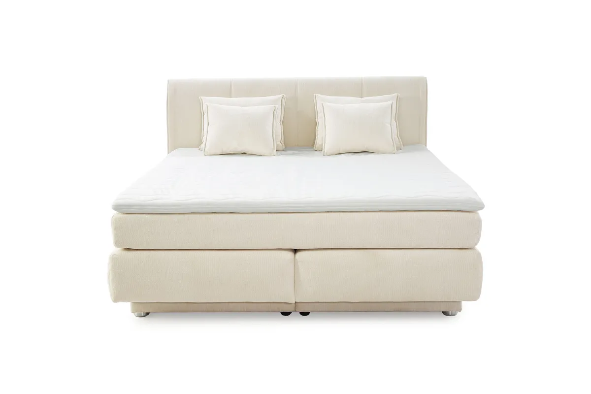Boxspringbett JILLIAN MIX- Liegefläche ca. 180x200 cm, Stoff, Creme