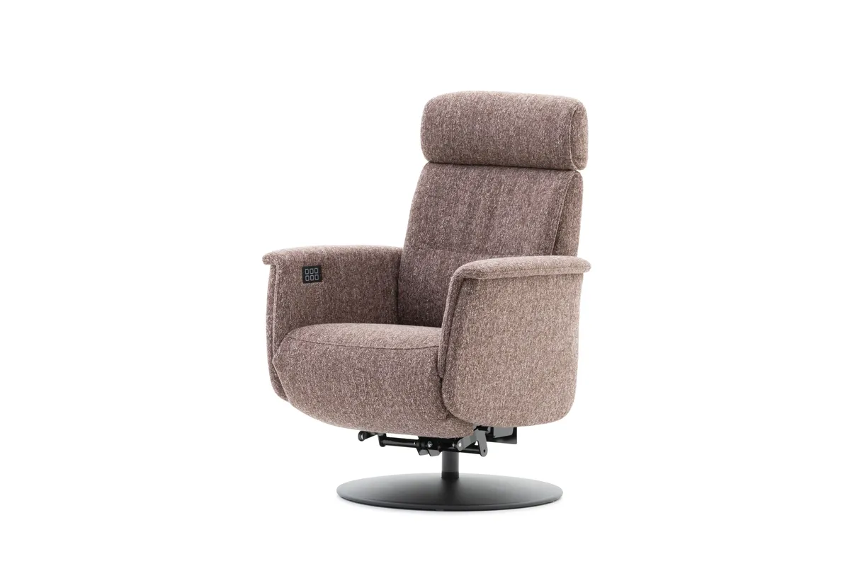Relaxsessel Konstantin - Größe L, Relaxfunktion motorisch mit AKKU, Stoff, Rose