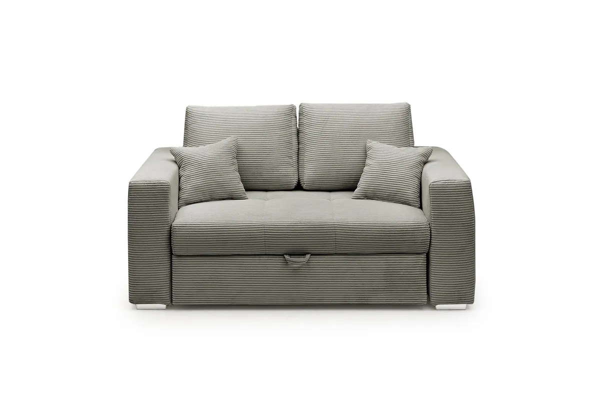 Sofa JORDEN 2 - 2-Sitzer inkl. Schlafftunktion mit Bettkasten, Stoff, Taupe