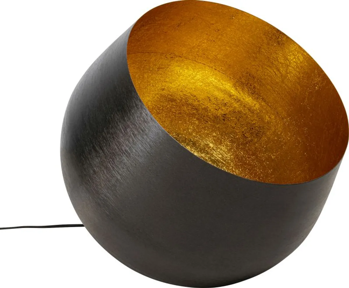 Bodenleuchte- DH ca. 50x50 cm, Stahl vernickelt, Schwarz, Gold