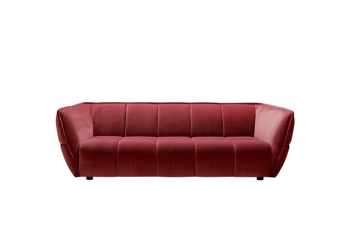 Sofa Hedda - 3-Sitzer, Velour, Weinbeere