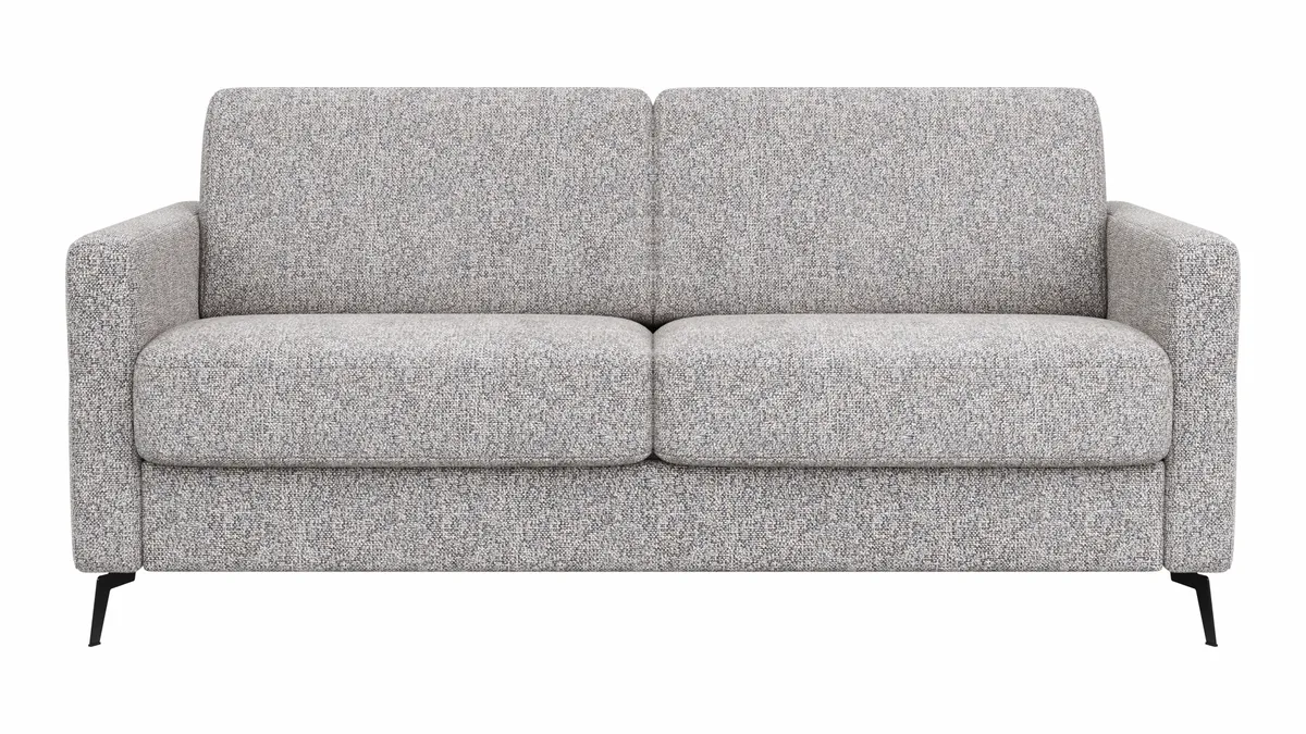 Schlafsofa Laredo - 2,5-Sitzer inkl. Schlaffunktion und Armlehne klappbar, Stoff, Graubeige