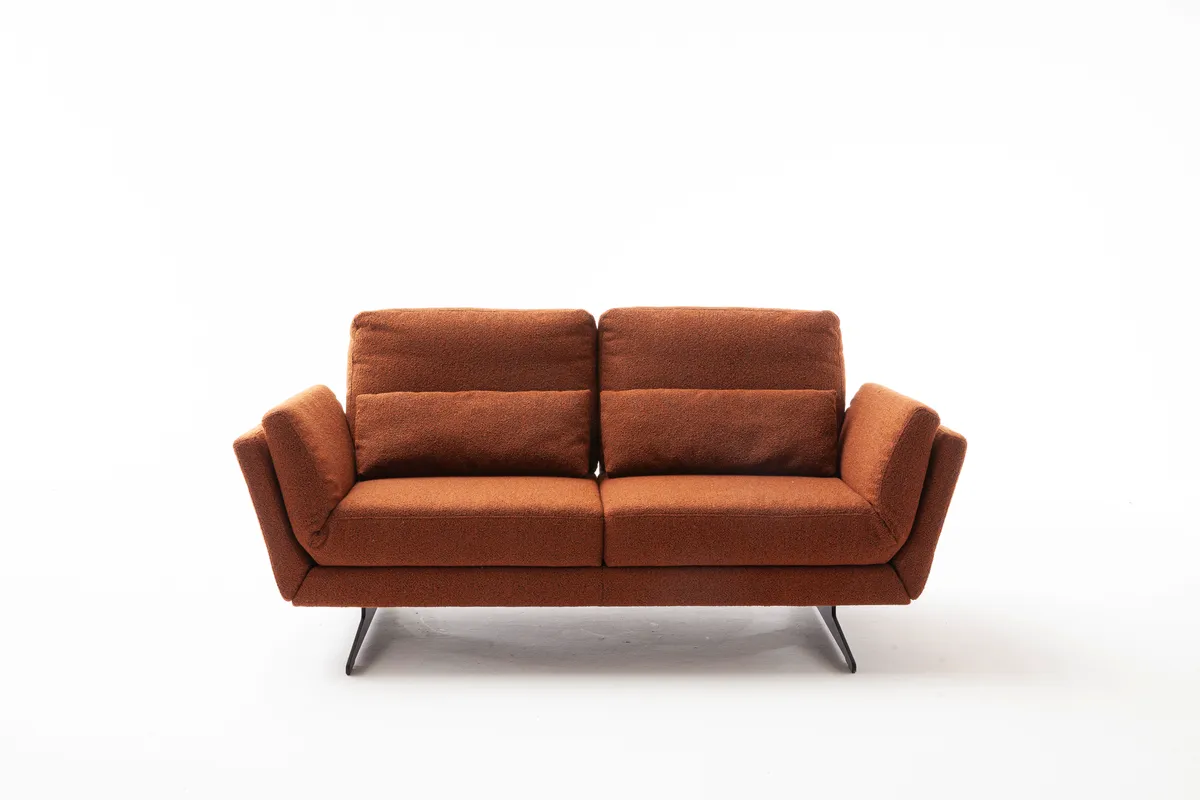 Sofa Tova - 2-Sitzer inkl. Rücken und Armlehnenverstellung, Stoff, Rost