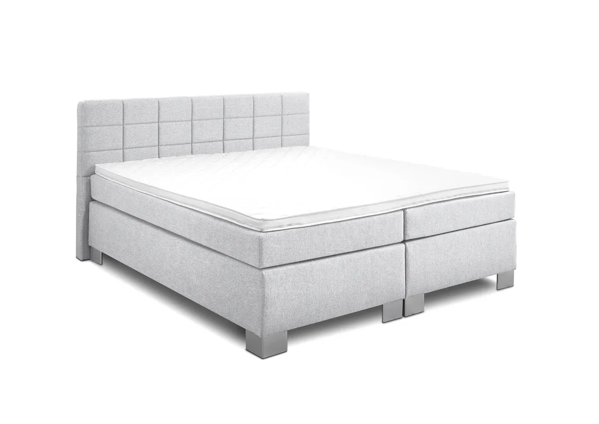 Boxspringbett HAIKOS- Liegefläche ca. 180x200 cm, Stoff, Hellgrau, TFK H2/TFK H2