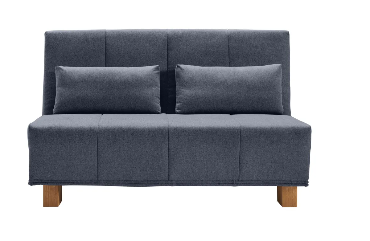 Schlafsofa EASY DELUXE - 2-Sitzer, 140 cm inkl. Schlaffunktion, Stoff Blau