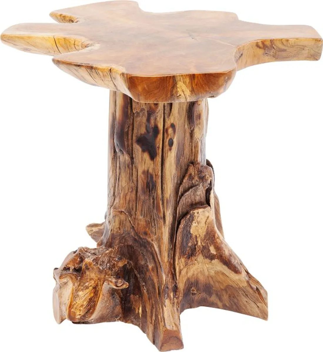 Beistelltisch- D ca. 40 cm,  Teak, Massivholz, Lackiert