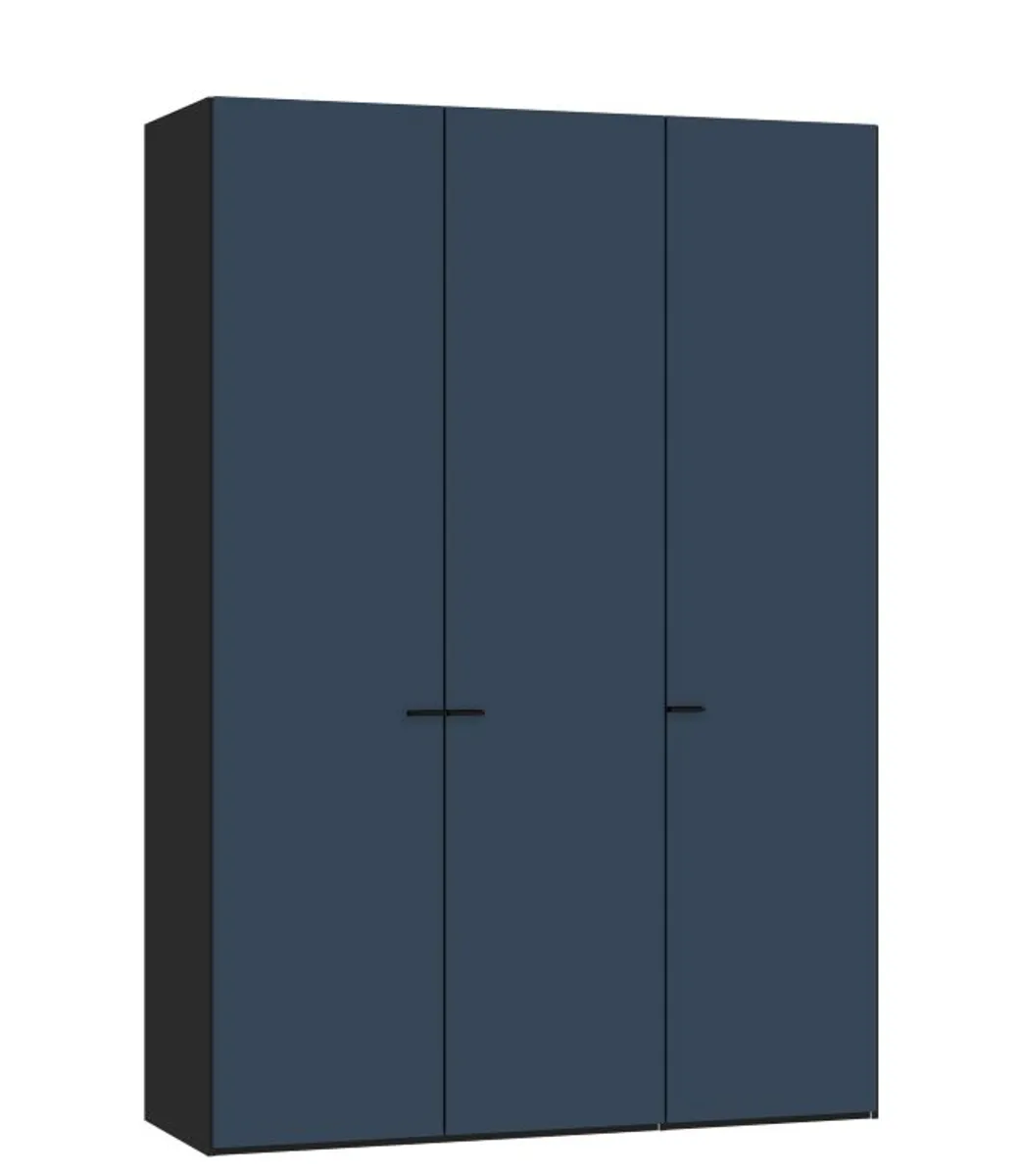 Drehtürenschrank JOIN IT- B ca. 152 cm,  Schwarz, Glas, Blaugrau, Matt