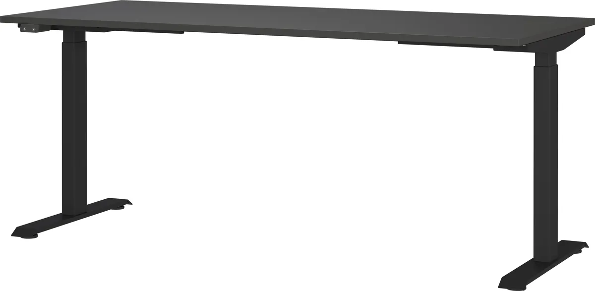 Schreibtisch GELI - höhenverstellbar, LB ca. 180x80 cm, Graphit, Schwarz