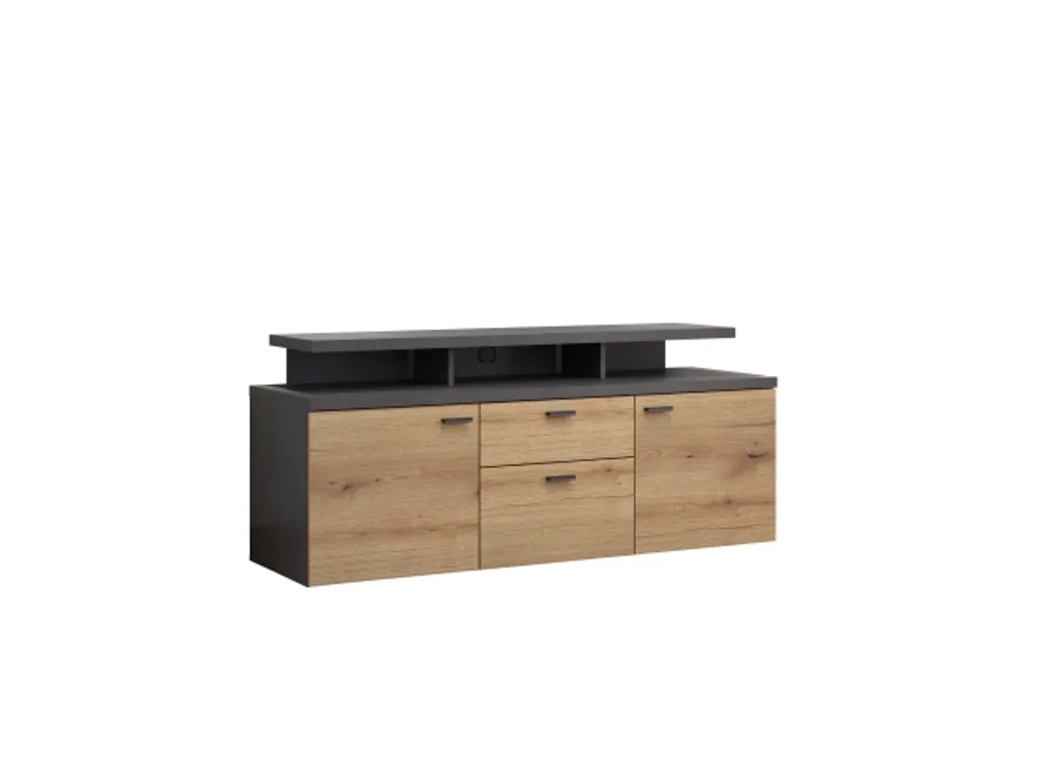 TV-Lowboard - B ca. 151 cm, Matera, Eiche Coast Evoke Nachbildung