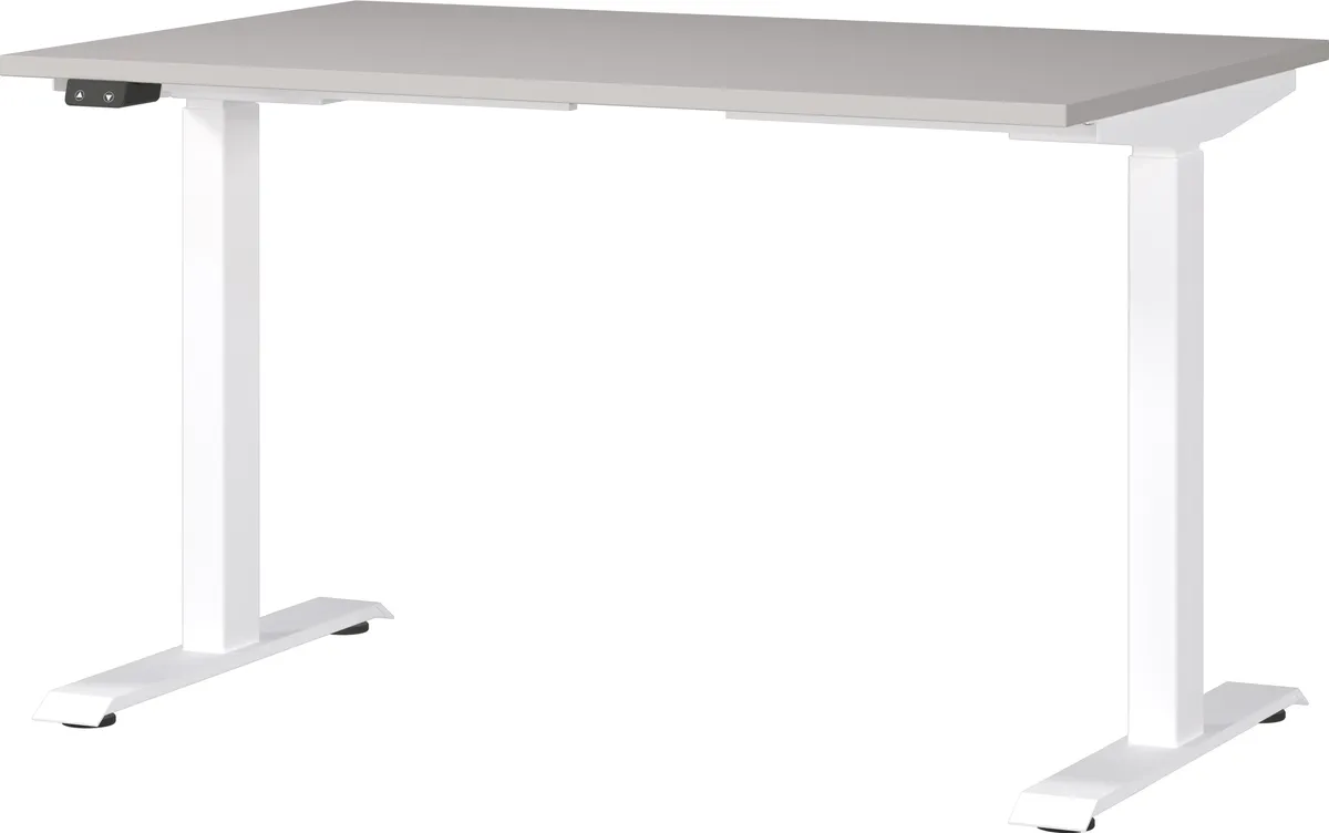 Schreibtisch GELI - höhenverstellbar, LB ca. 120x80 cm, Kaschmir, Weiß