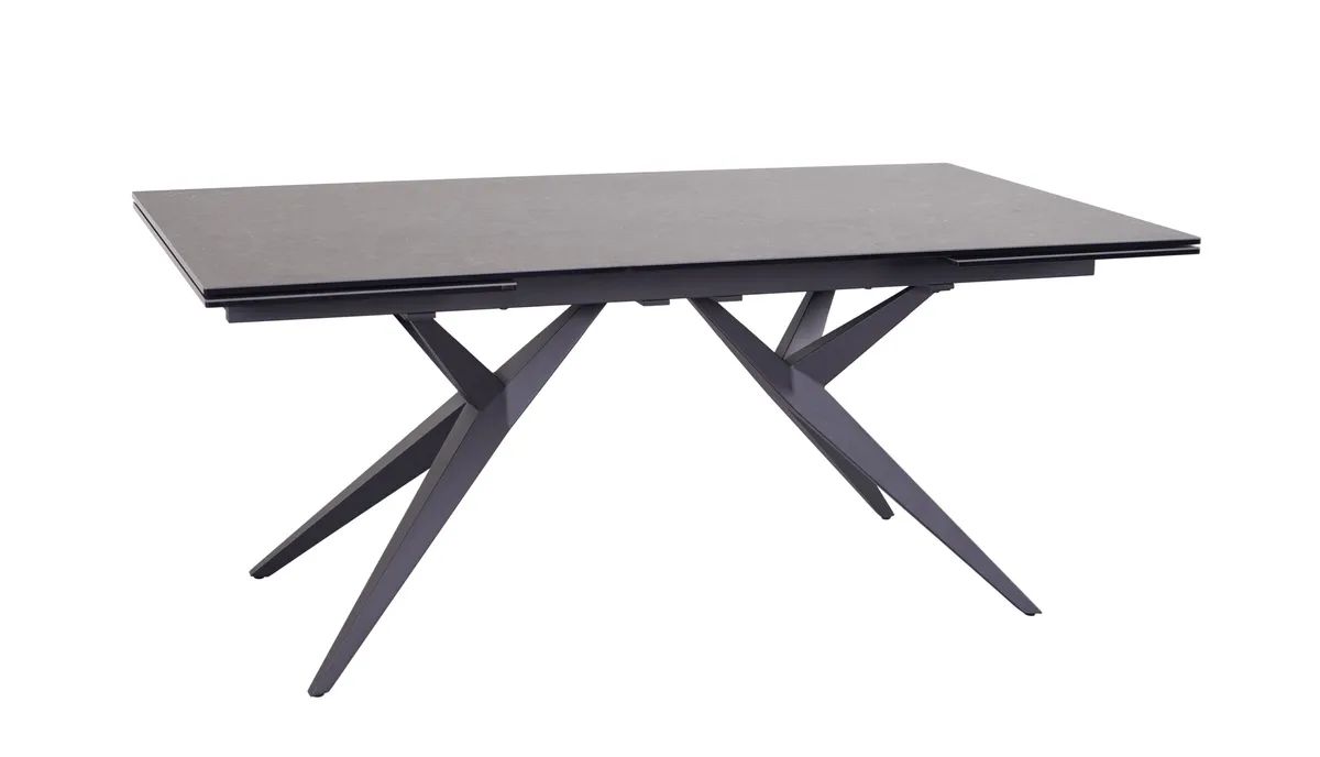 Esstisch MICHELA - ausziehbar, LB ca. 180x95 cm, Glaskeramik, Dunkelgrau