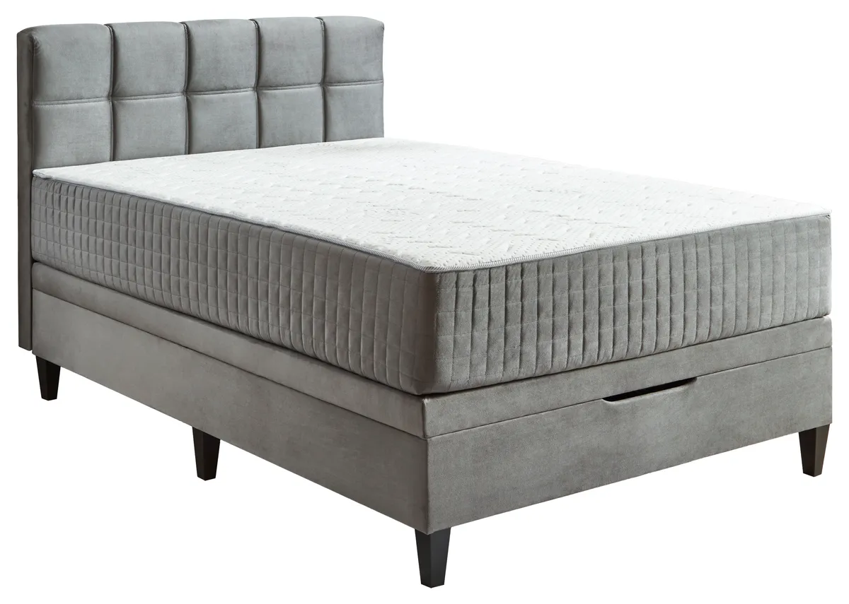 Boxbett - Liegefläche ca. 140x200 cm, Stoff, Grau