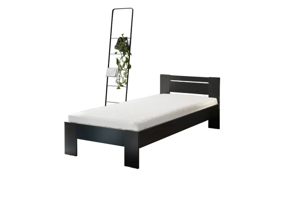 Bettgestell- Liegefläche ca. 90x200 cm, Schwarz