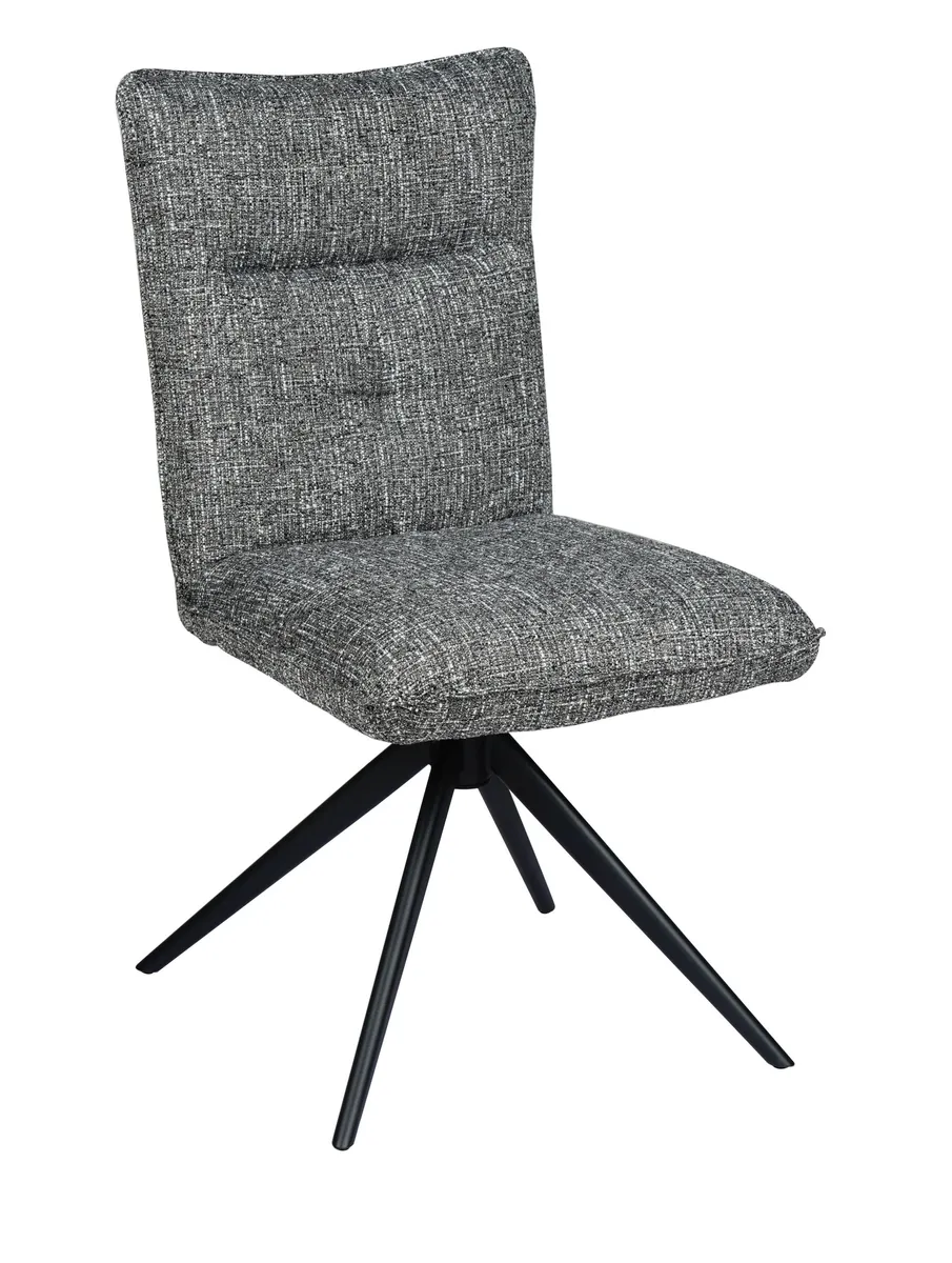 Stuhl MARCIA - drehbar, Stoff, Grau