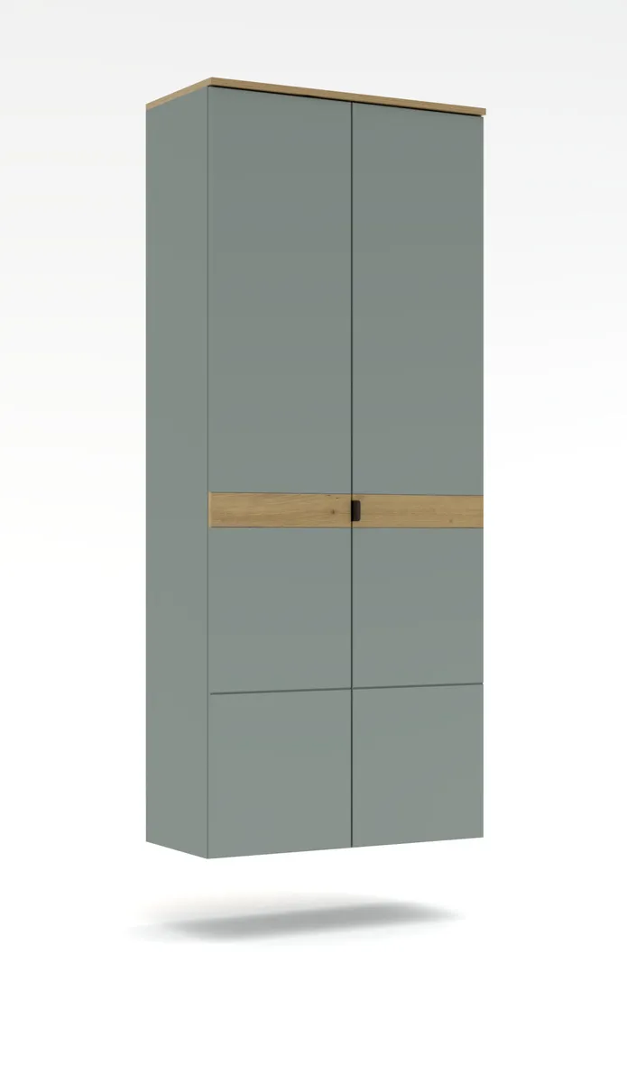 Garderobenschrank - B ca. 75 cm, Schilfgrün, Artisan Eiche Nachbildung