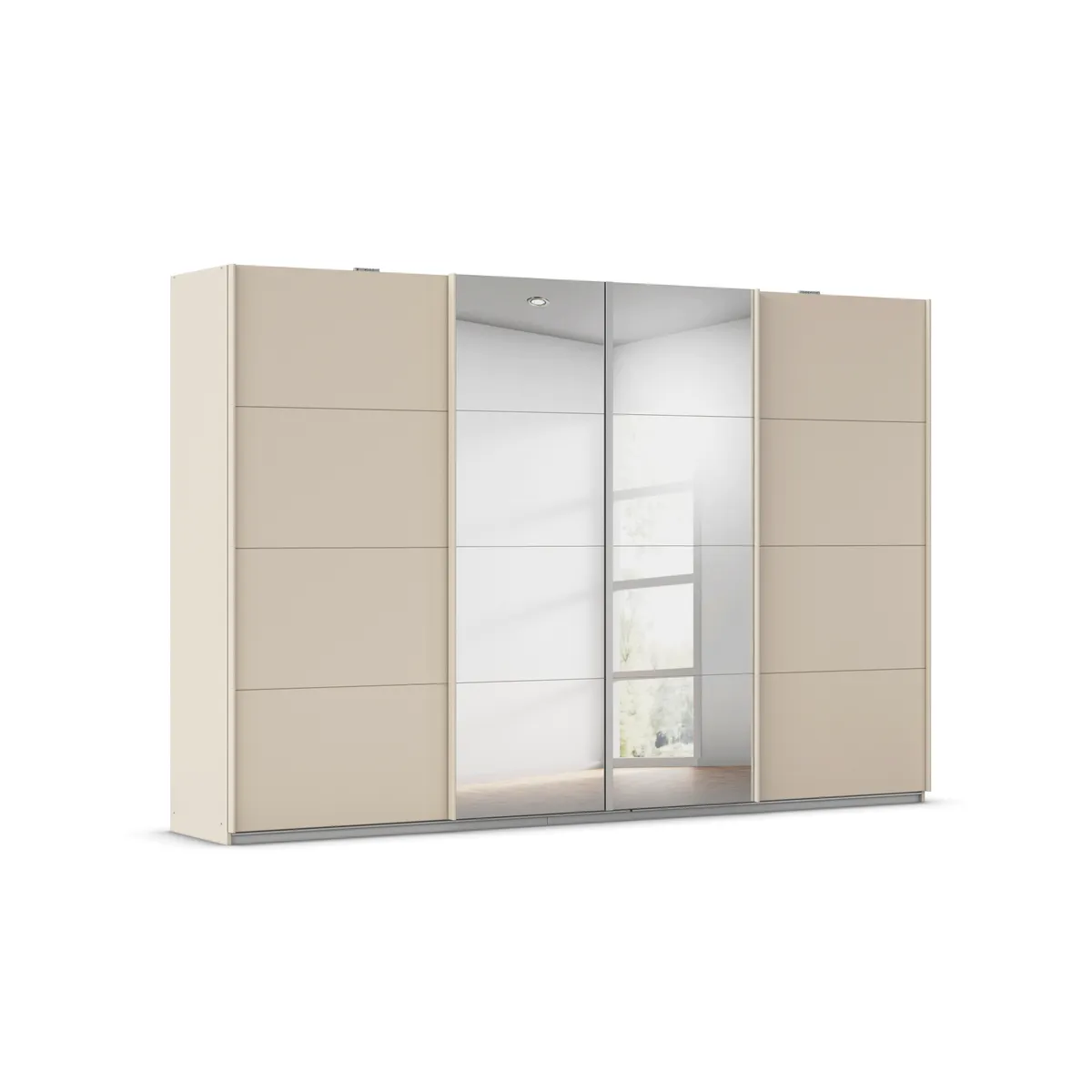 Schwebetürenschrank RIKK- B ca. 316 cm, Champagner, Spiegel