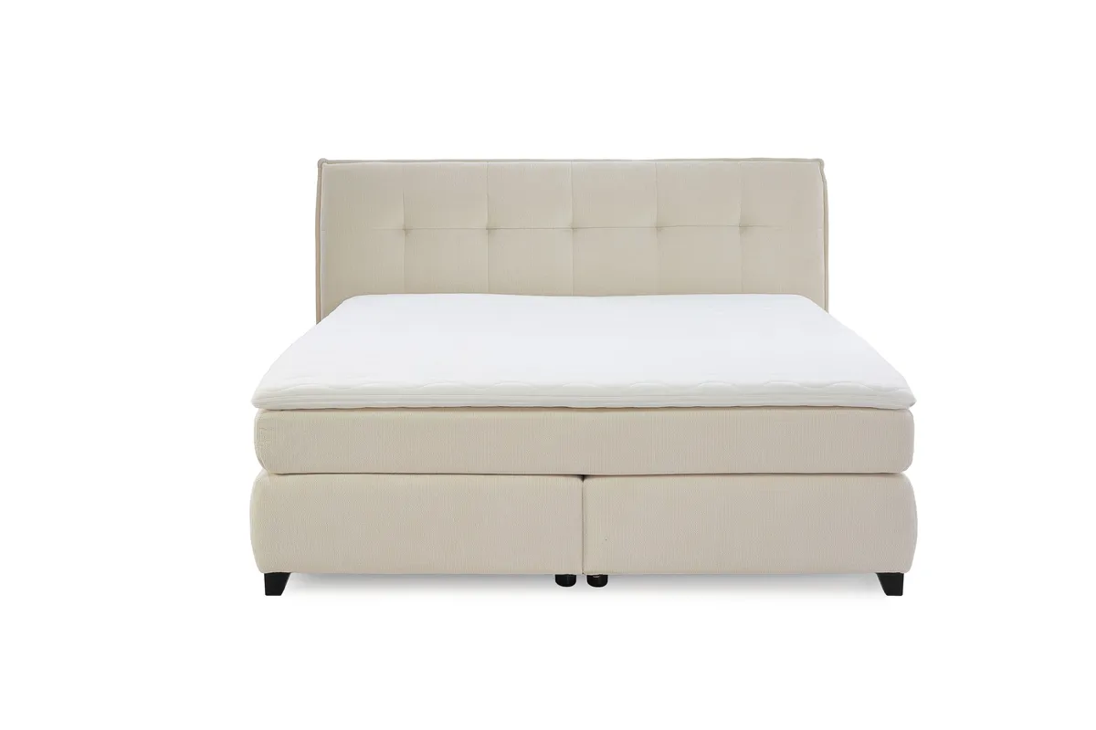 Boxspringbett JANKA MIX- Liegefläche ca. 180x200 cm, Stoff, Beige