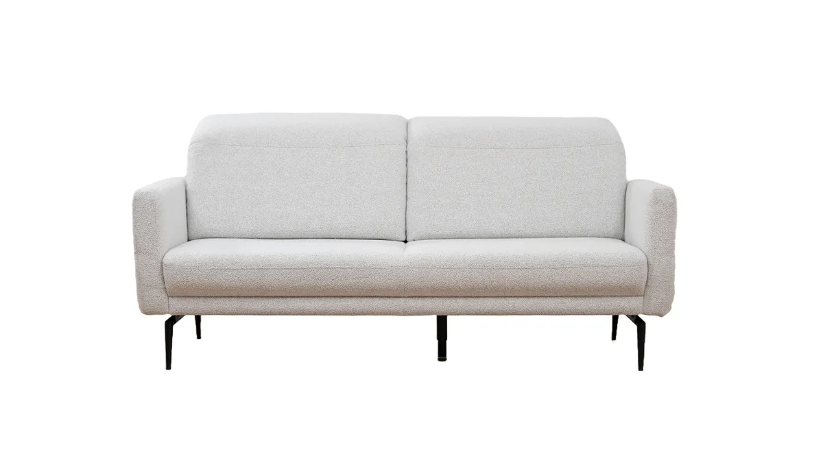 Sofa Estrela 2.0 - 2,5-Sitzer inkl. Kopfteil/Armteil verstellbar und Sitzvorzug motorisch, Stoff, Creme