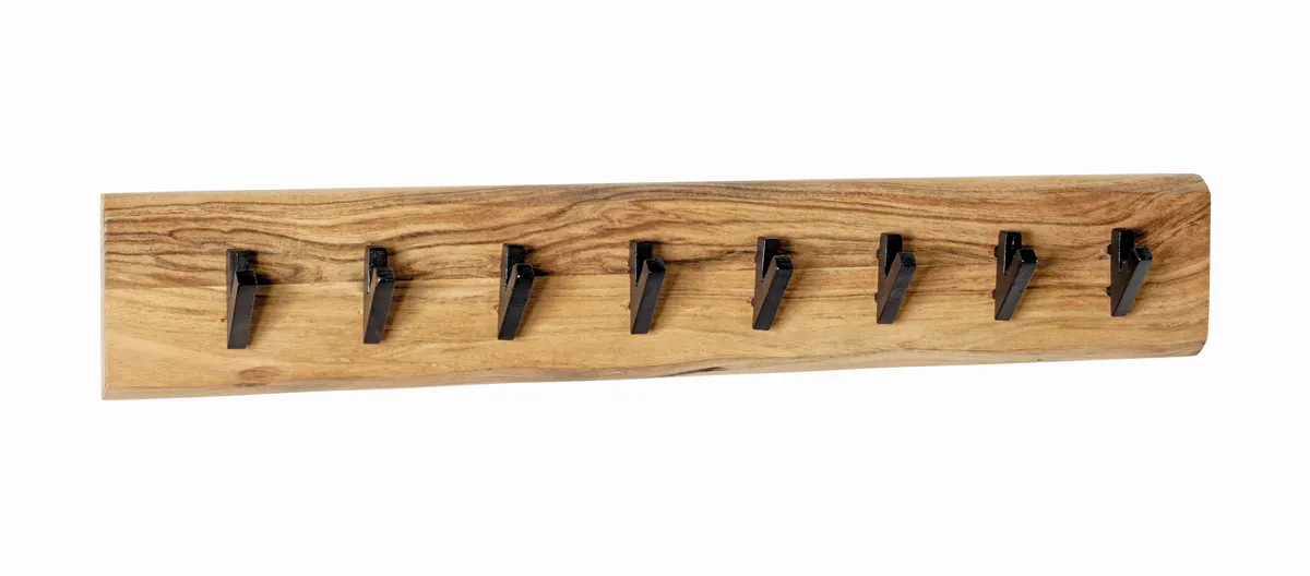 Wandgarderobe - B ca. 90 cm, Akazie, Schwarz