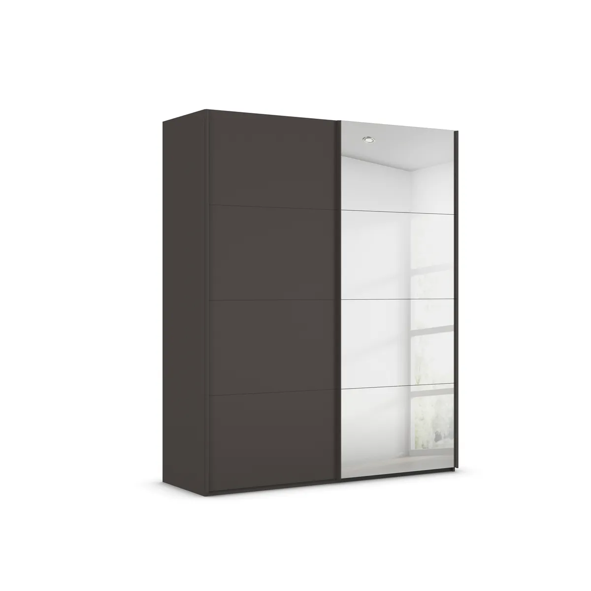 Schwebetürenschrank ROVERO- B ca. 181 cm, Graphit, Spiegel