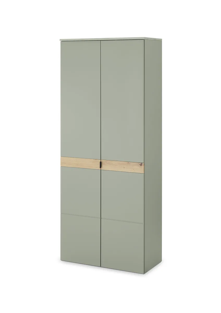 Garderobenschrank - B ca. 75 cm, Schilfgrün, Artisan Eiche Nachbildung