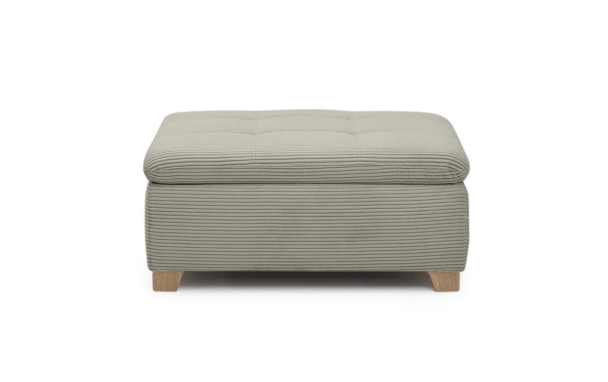 Hocker JAMILA - Stoff, Taupe