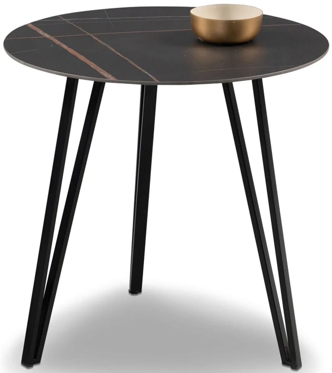 Couchtisch MABOU - Gesinterter Stein, Metall Schwarz 
