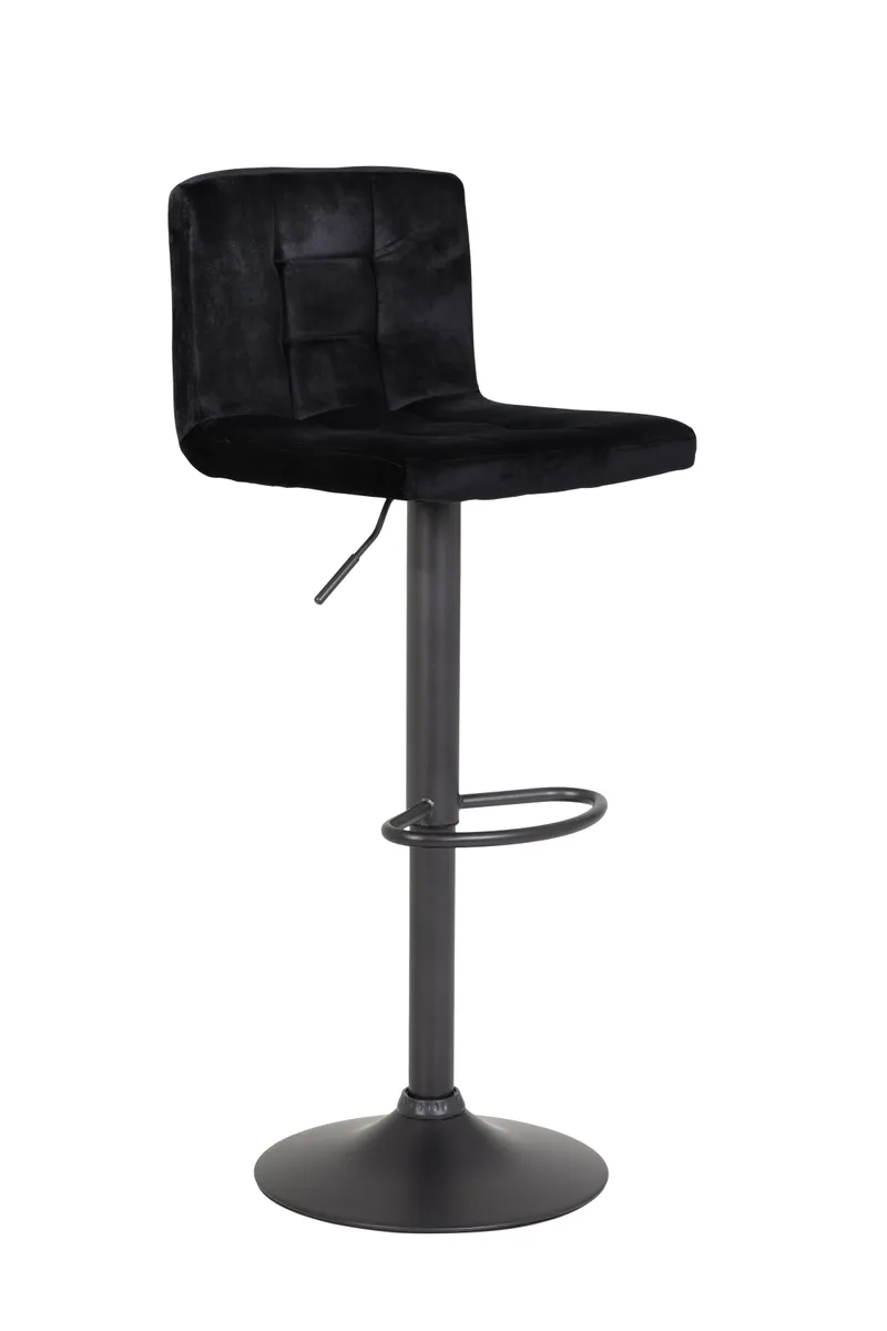 Barhocker - höhenverstellbar, Stoff, Schwarz