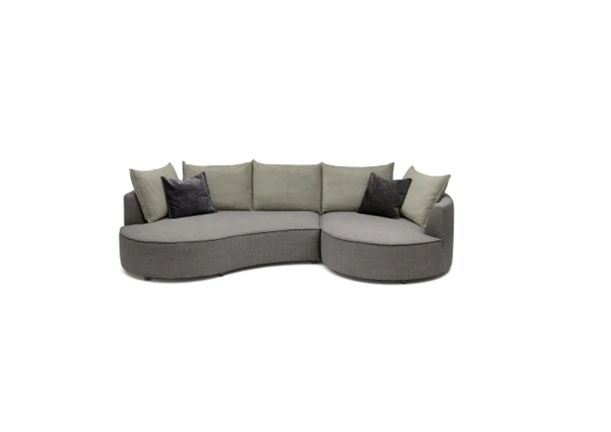 Ecksofa - 2-Sitzer, Ecke rechts, Stoff, Anthrazit