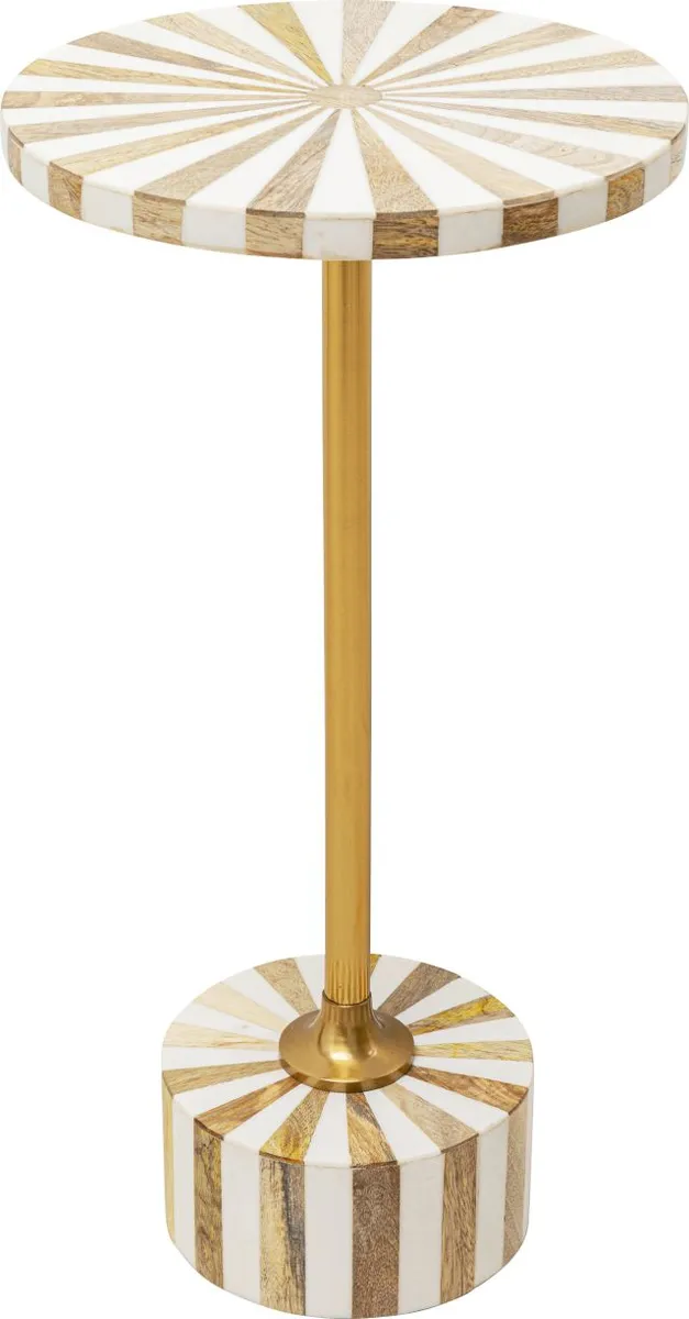 Beistelltisch- DH ca. 25x50 cm, Gold, Weiß, Stahl, Gold