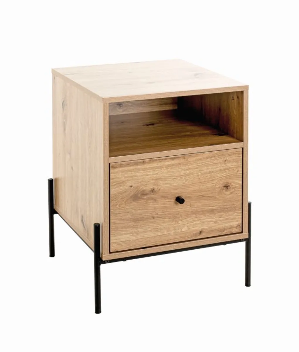 Konsolentisch - B/H/T ca. 45x60x47 cm, Eiche Nachbildung, Schwarz