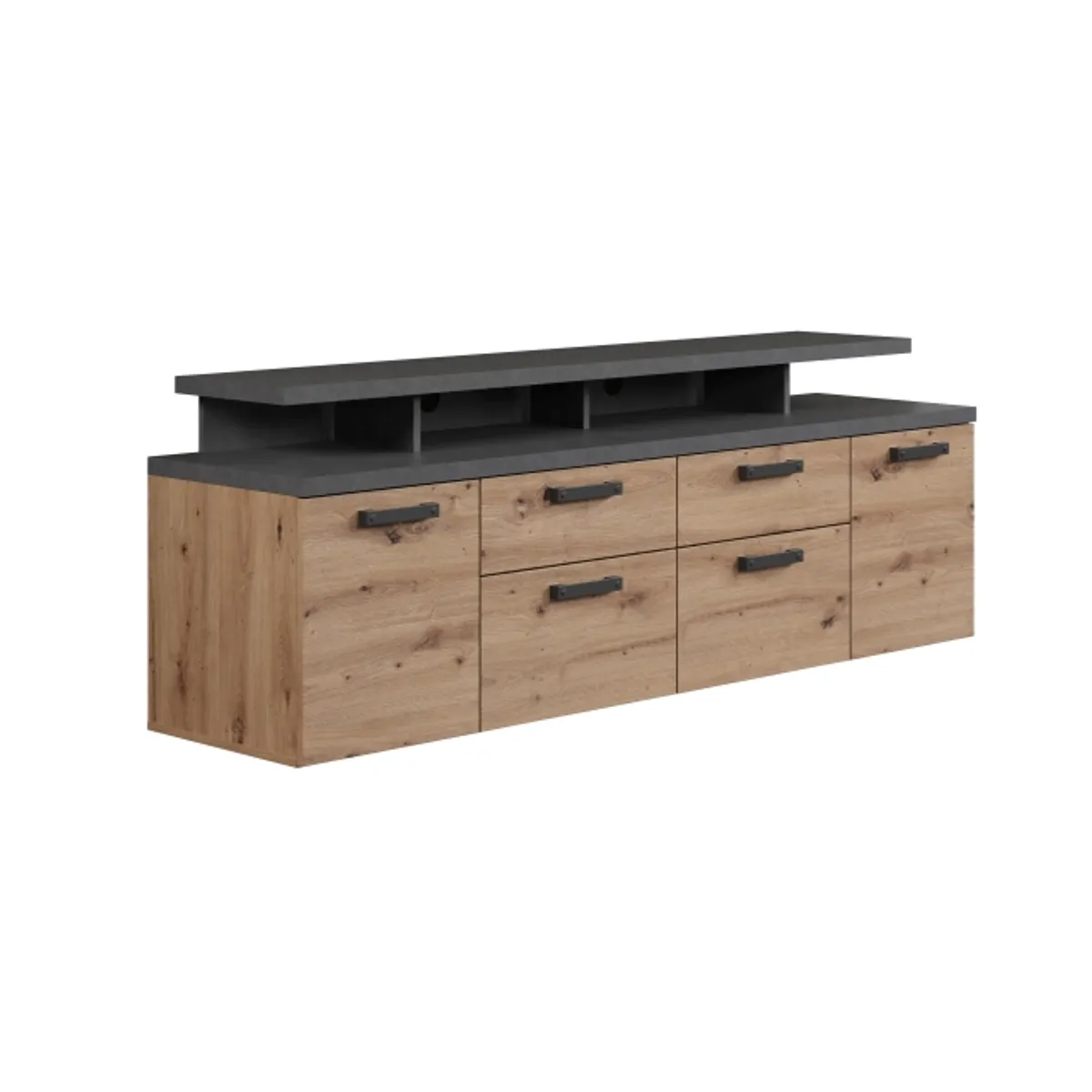 TV-Lowboard - B ca. 180 cm, Matera Nachbildung, Artisan Eiche Nachbildung