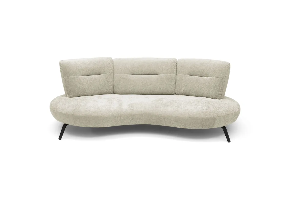 Nierensofa PACEY - 3-Sitzer, Stoff, Natur