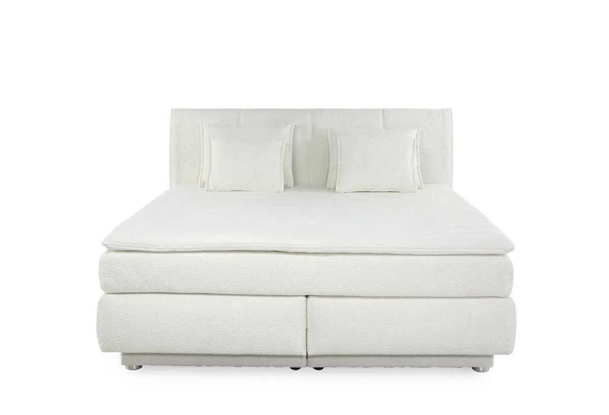 Boxspringbett JILLIAN MIX- Liegefläche ca. 180x200 cm, Stoff Creme