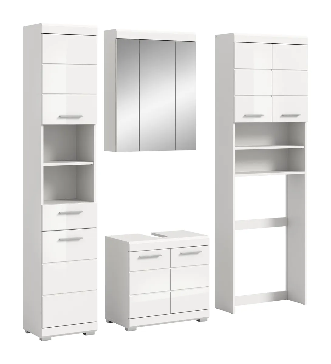 Badblock - 4-teilig, Weiß, Weiß Hochglanz