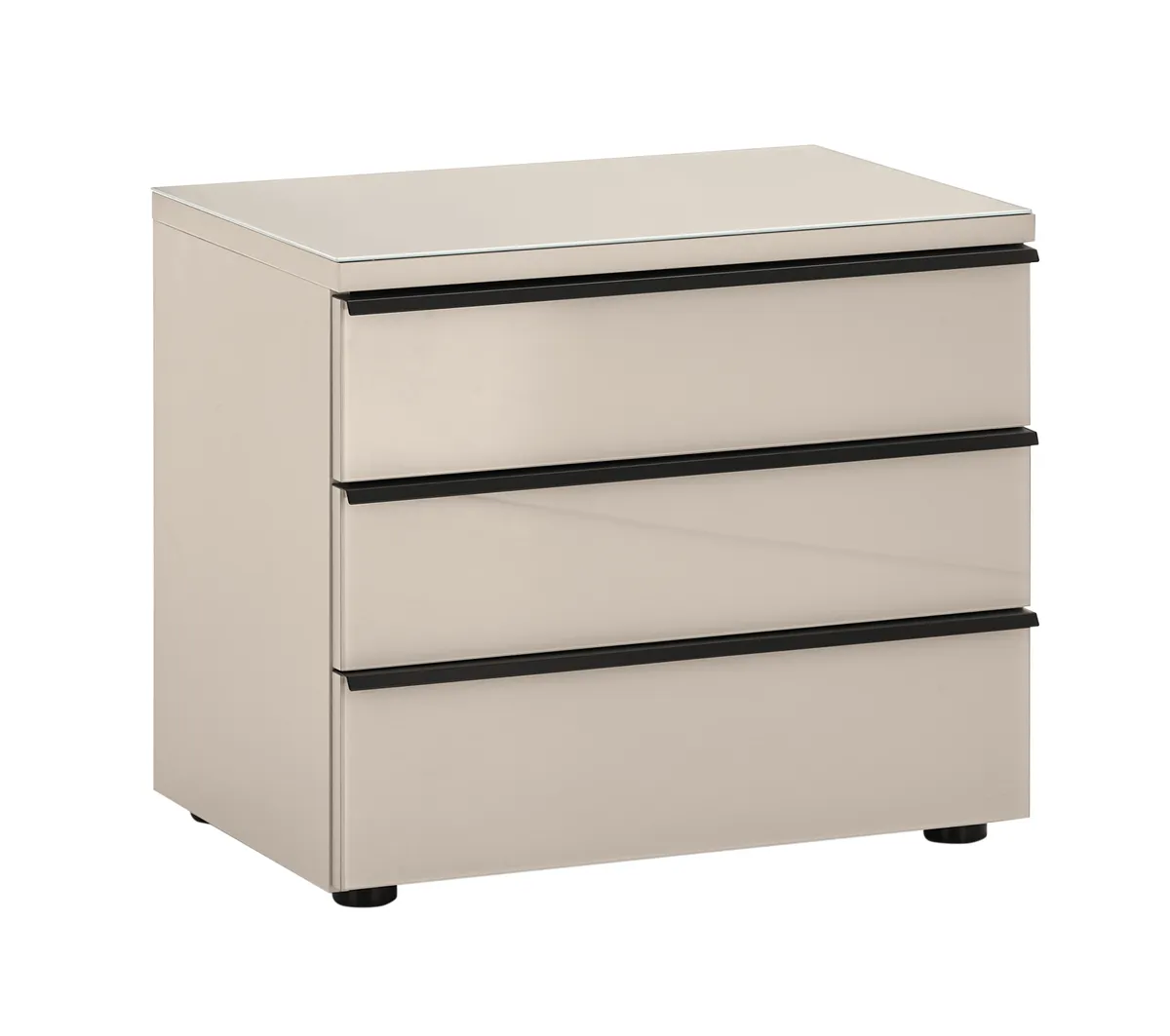 Nachtkonsole - mit 3 Schubkästen, Sandglas, Sand Dekor